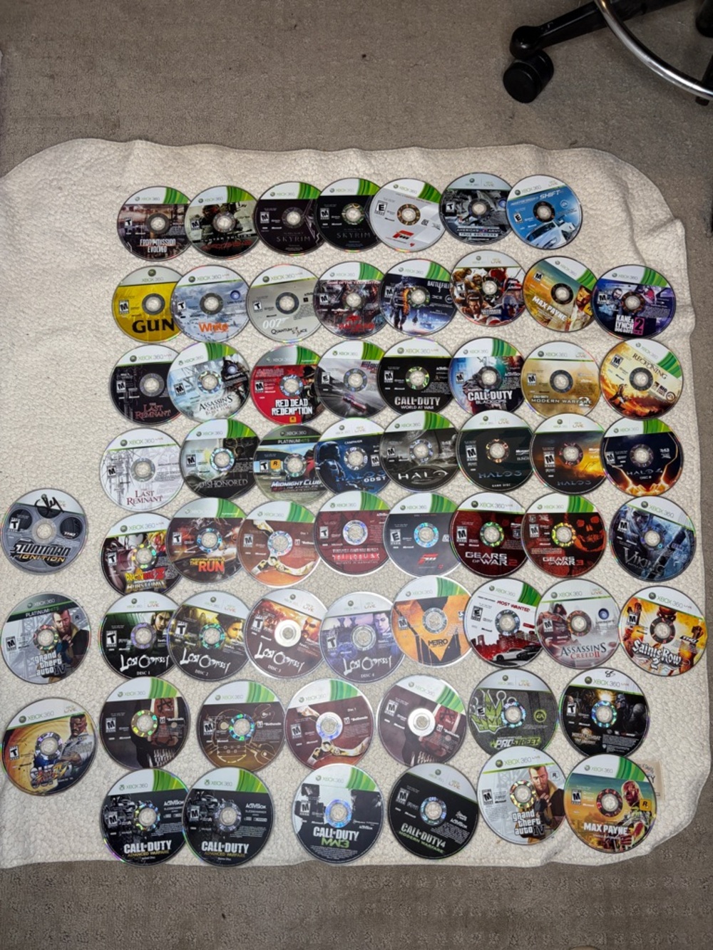Set of 62 XBox 360 Video Games